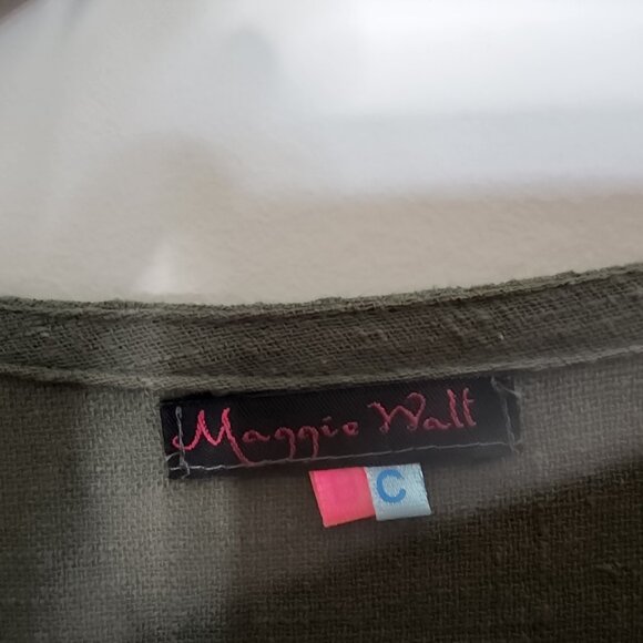 Maggie Walt green shirt dress, M/L - Picture 3 of 4